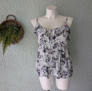 Torrid gray ruffle‎ tank top tie front  size 1